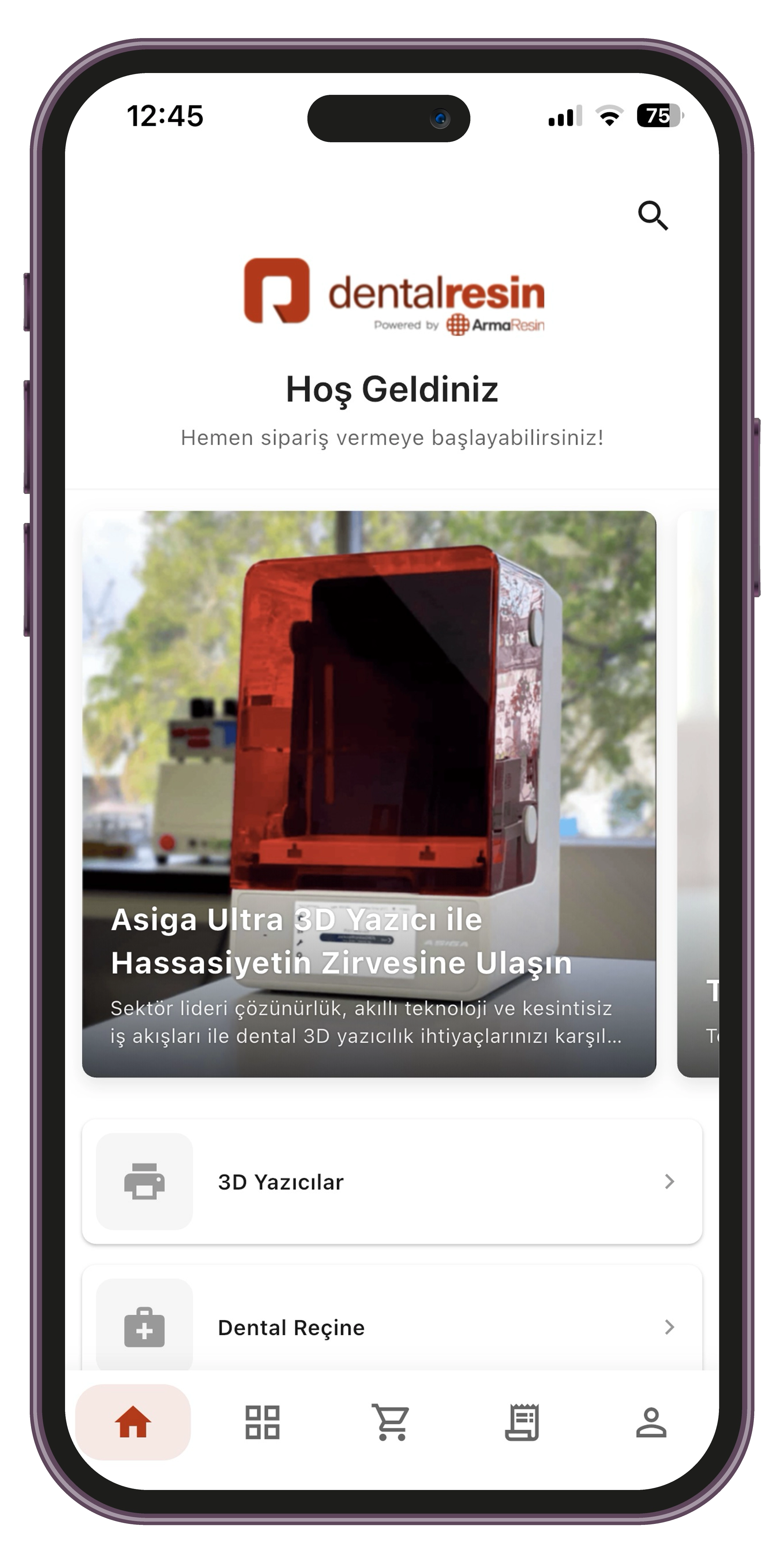 Dental Resin Mobil Uygulama iPhone Preview
